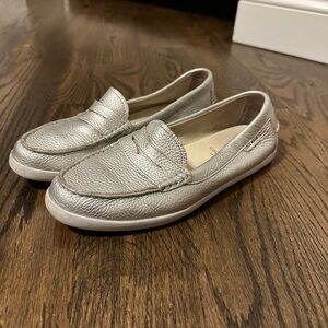 Cole Haan Silver Penny Loafer